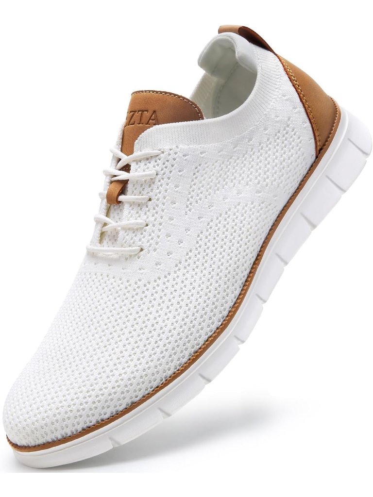 Men's White Casual Mesh Breathable Lightweight Comfortable Walking Sneakers